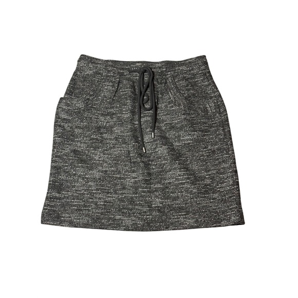 LOFT Dresses & Skirts - NWT Loft Women's XS Marled Knit Skirt Black White Drawstring Pockets 22366702